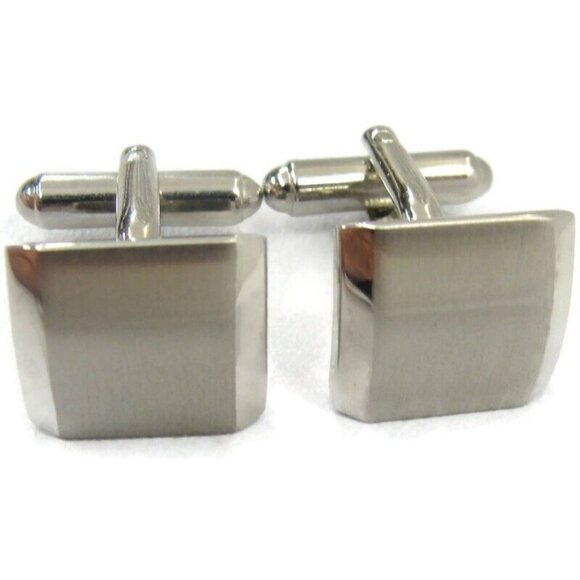 Croft & Barrow Cufflinks Silver Tone Wedding Tux Vintage IOB - Picture 9 of 16